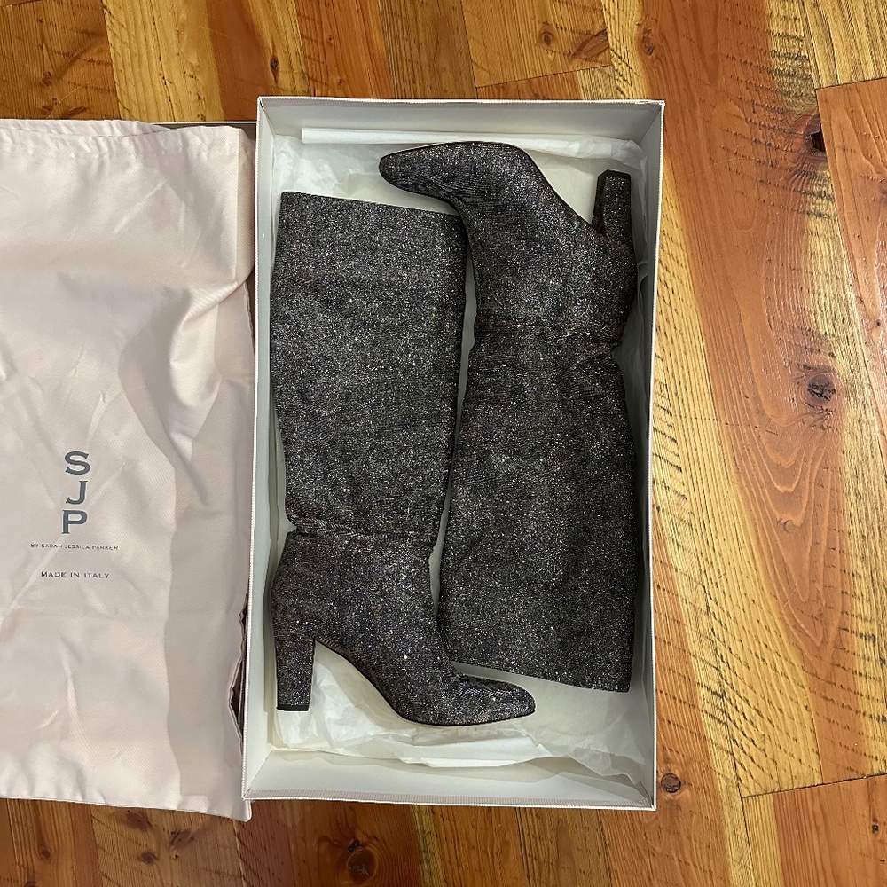 SJP by Sarah Jessica Parker Leopard Fabric Boots